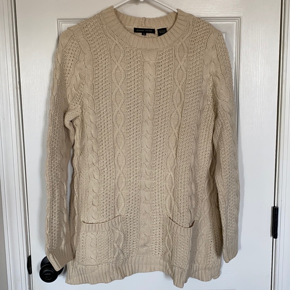 Jeanne Pierre Cable Knit Tunic Sweater